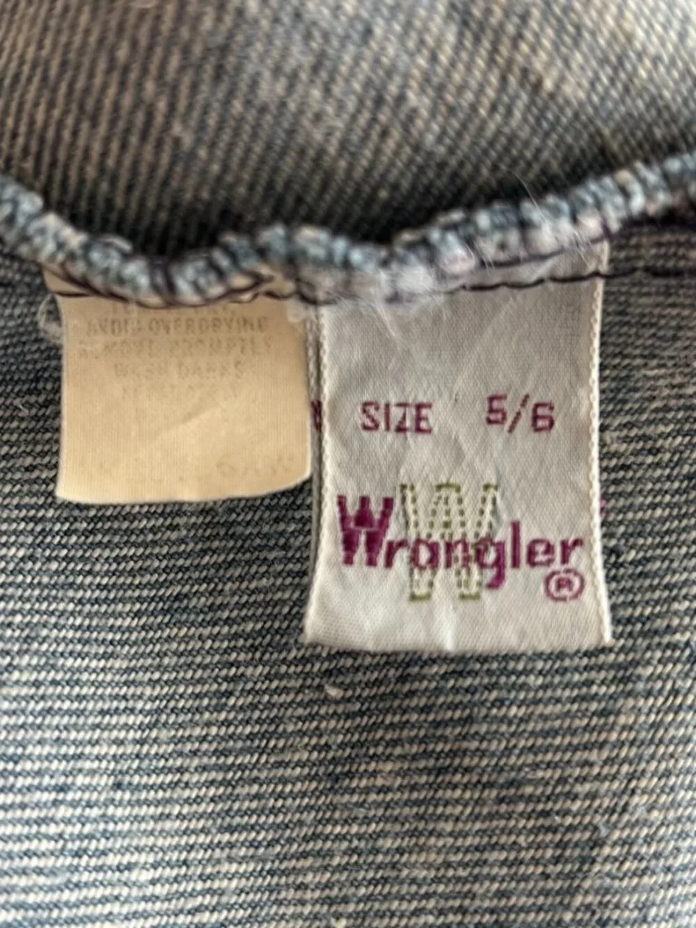 Wrangler Vintage Denim Wrap Skirt Size 5/6 Blue Tie Waist A-Line Midi Western